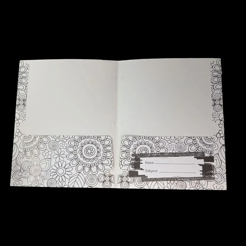 Portfolio Folders To Color Flowers And Circles Vintage 2010 Gartner Set Of Two
